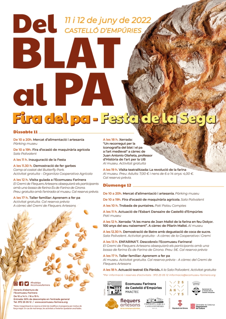 Programa Fira Del blat al pa. Fira del pa i Festa de la Sega